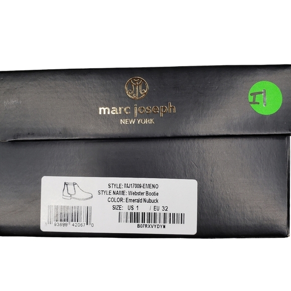 Marc Joseph | NIB Webster Bootie Emerald Nubuck Leather Pull On Boots Boy's 1 - Picture 3 of 15